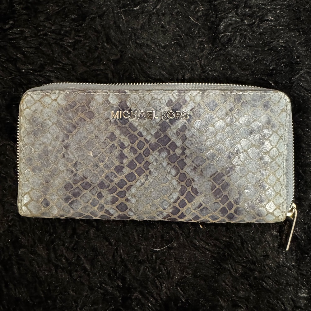 Michael Kors Blue Snakeskin Wallet